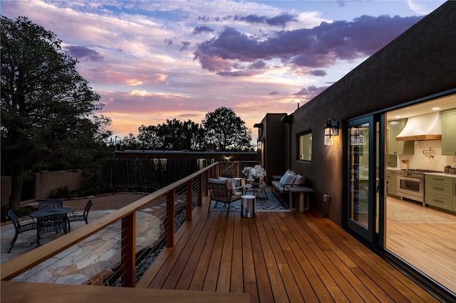 view of deck at dusk