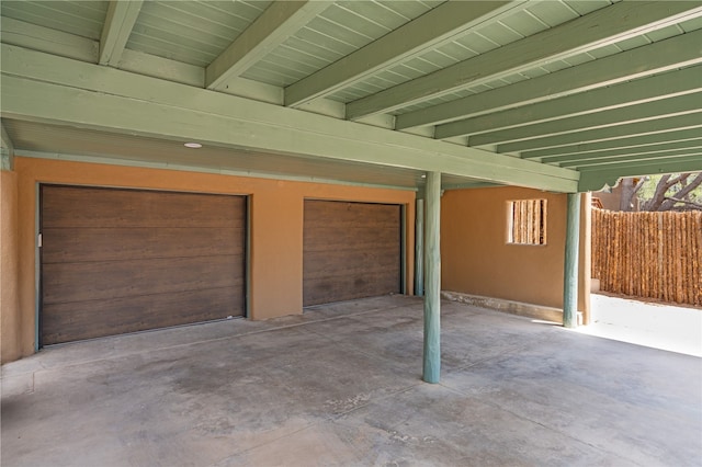 view of garage