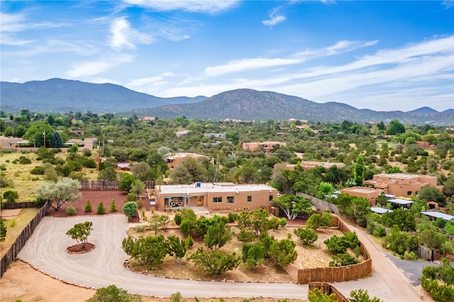 bird's eye view with a mountain view