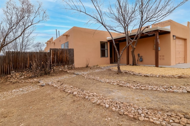 exterior space featuring a garage