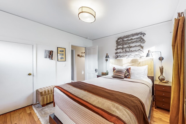 bedroom featuring light hardwood / wood-style floors