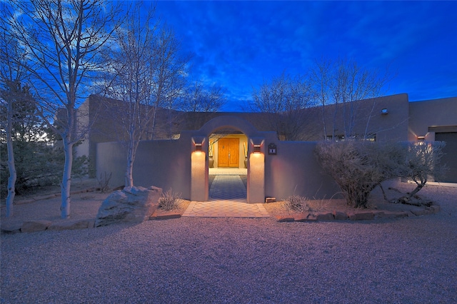 view of pueblo-style home