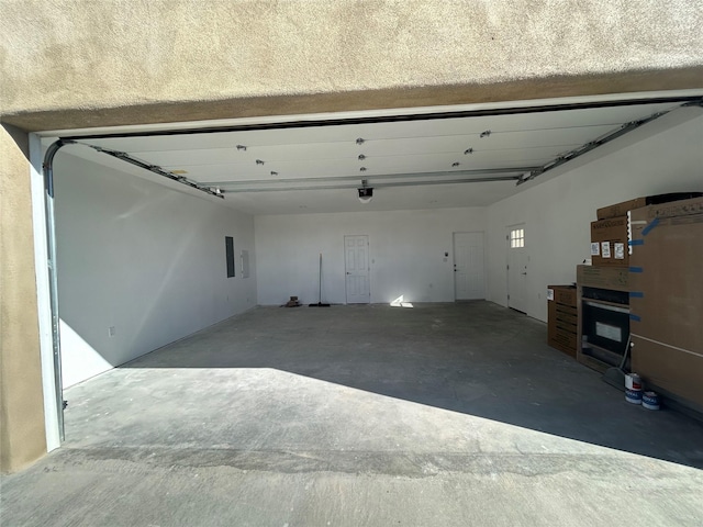 garage with electric panel