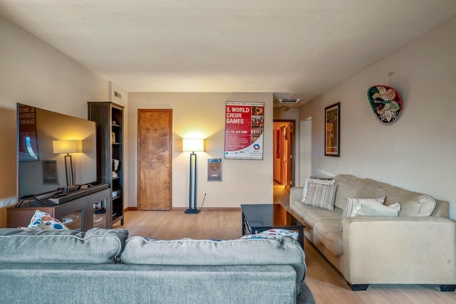 living room featuring light hardwood / wood-style floors