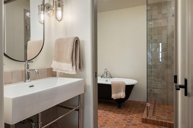 bathroom featuring walk in shower