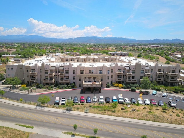 view of building exterior with a mountain view