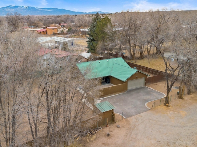 aerial view featuring a mountain view