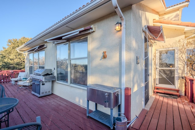 deck with grilling area