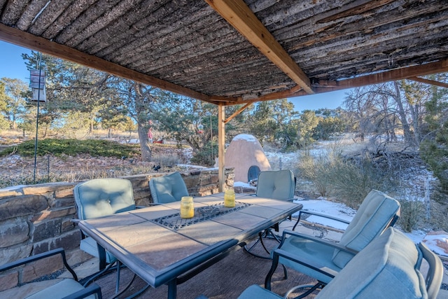 view of patio with outdoor dining space