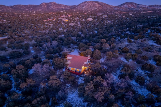 bird's eye view with a mountain view