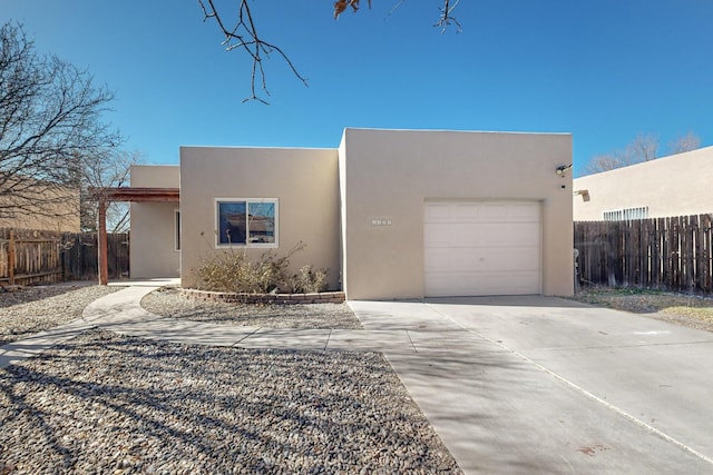 adobe home with a garage