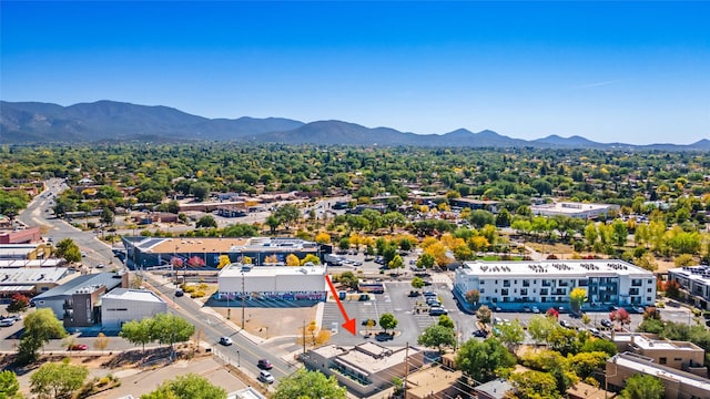 drone / aerial view with a mountain view