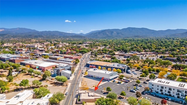 aerial view with a mountain view