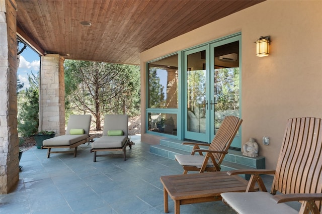 view of patio featuring french doors