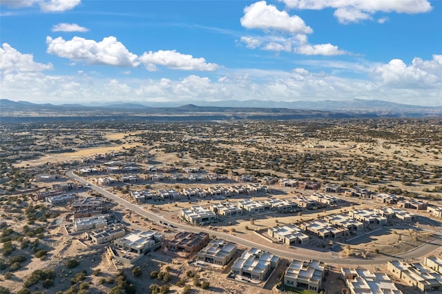 aerial view with a mountain view