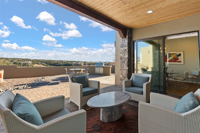 view of patio with an outdoor hangout area