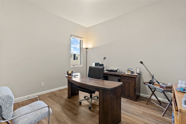 office featuring light wood-type flooring