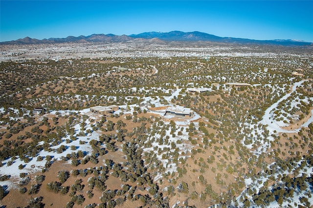 drone / aerial view with a mountain view