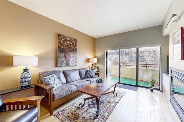 living room featuring light hardwood / wood-style flooring