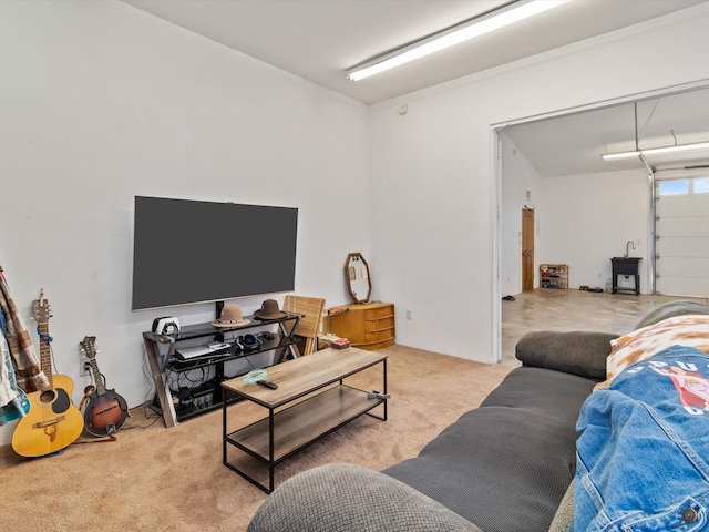 view of carpeted living area