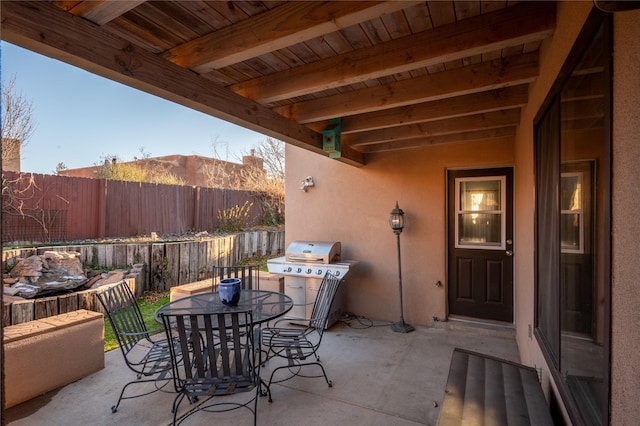 view of patio / terrace with a grill