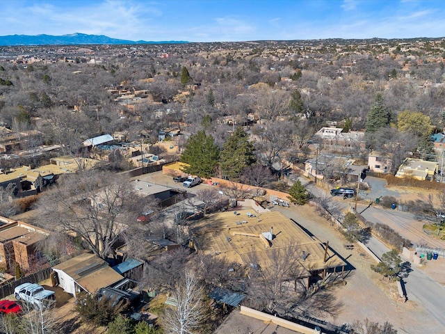 bird's eye view with a mountain view