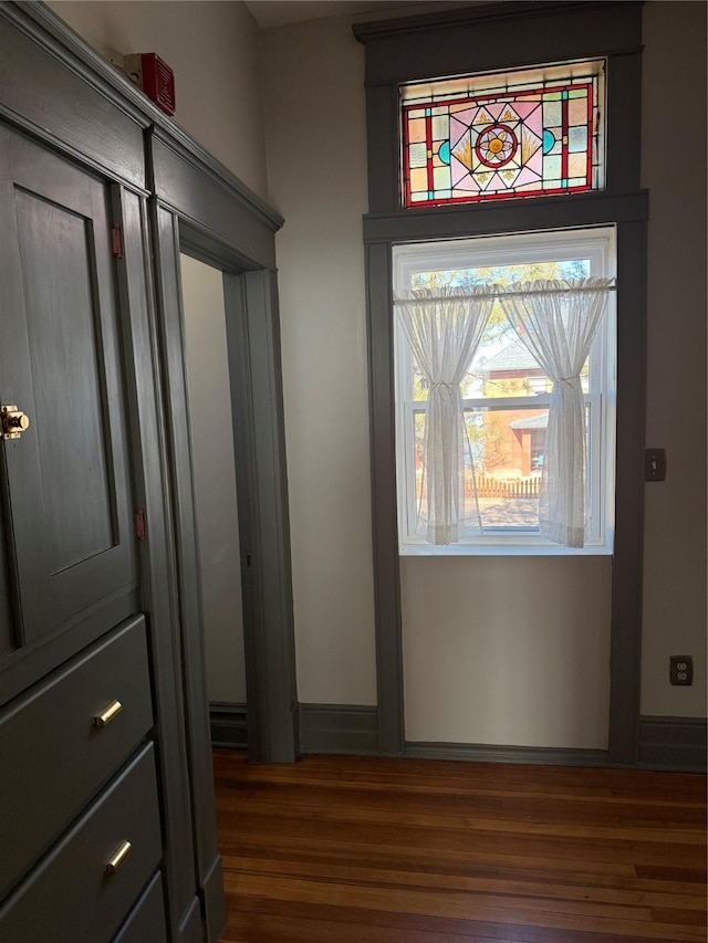 interior space featuring dark hardwood / wood-style floors