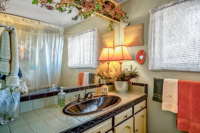 bathroom featuring vanity and a healthy amount of sunlight