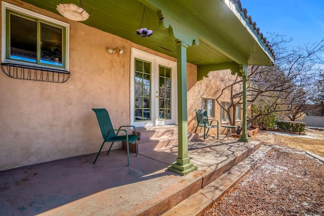 view of patio / terrace featuring french doors