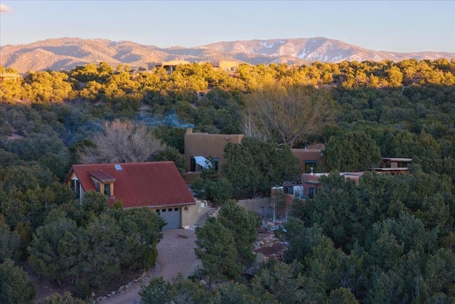 aerial view featuring a mountain view