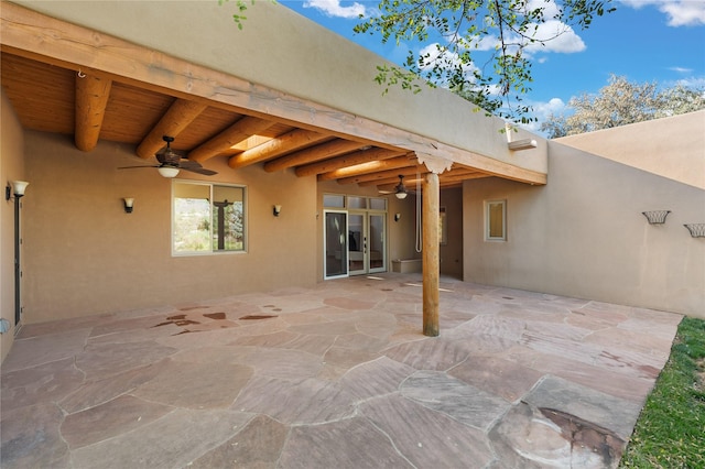 view of patio with ceiling fan