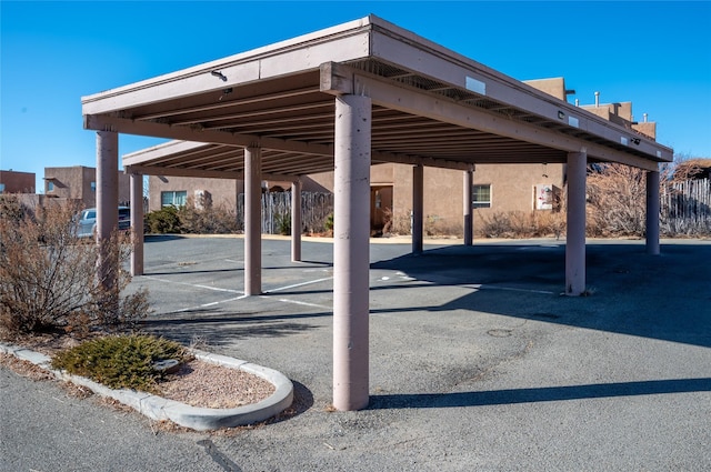 view of car parking with a carport