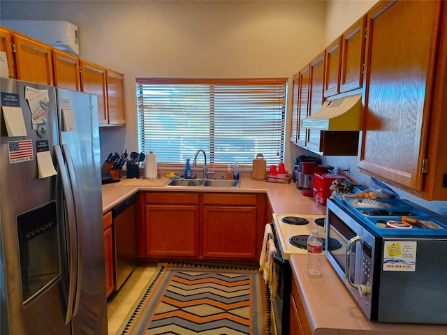 kitchen with stainless steel appliances and sink