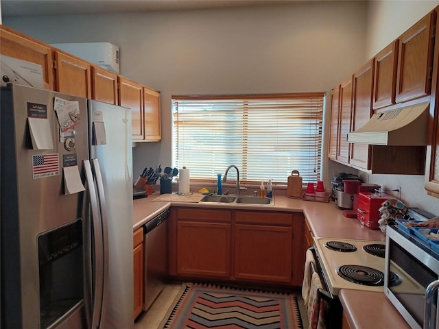 kitchen with sink and stainless steel appliances