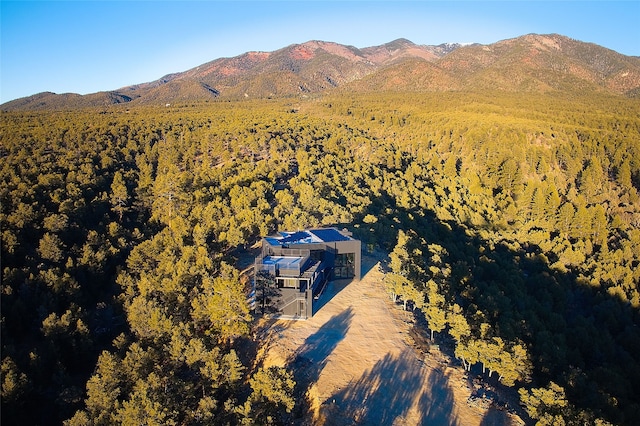 bird's eye view with a mountain view