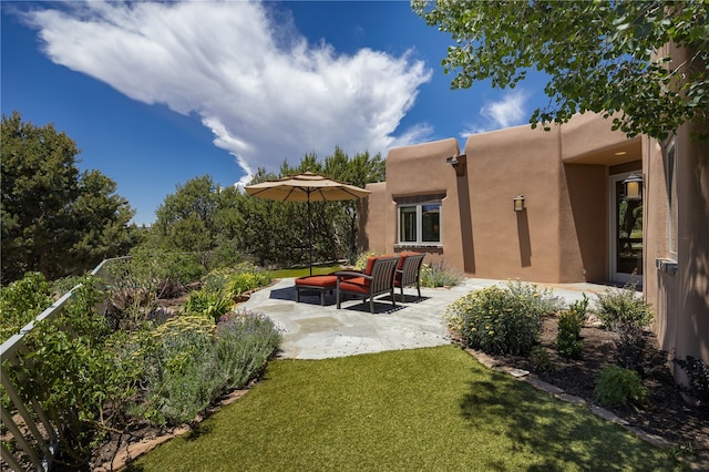 view of yard with a patio area