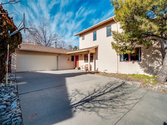 view of front of house with a garage