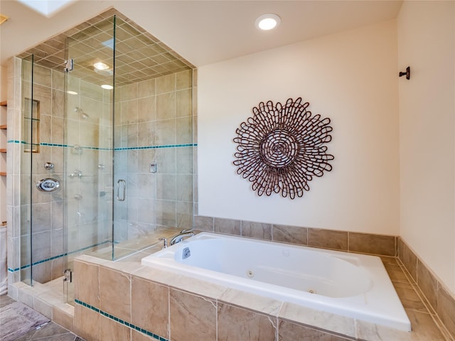 bathroom with independent shower and bath