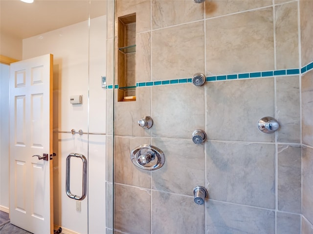 bathroom featuring walk in shower