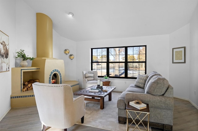 living room featuring light hardwood / wood-style flooring