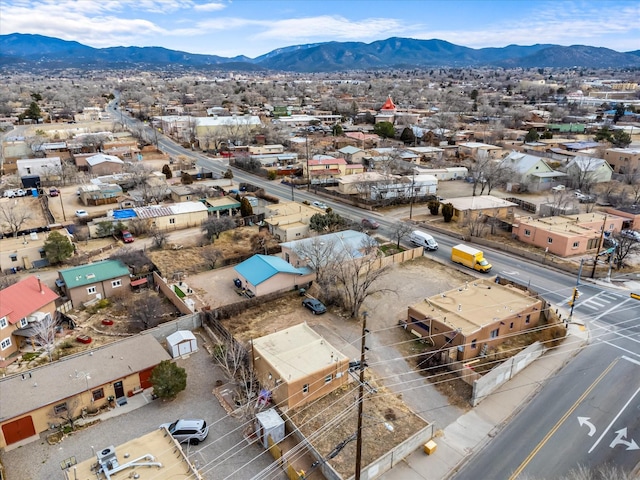 aerial view with a mountain view