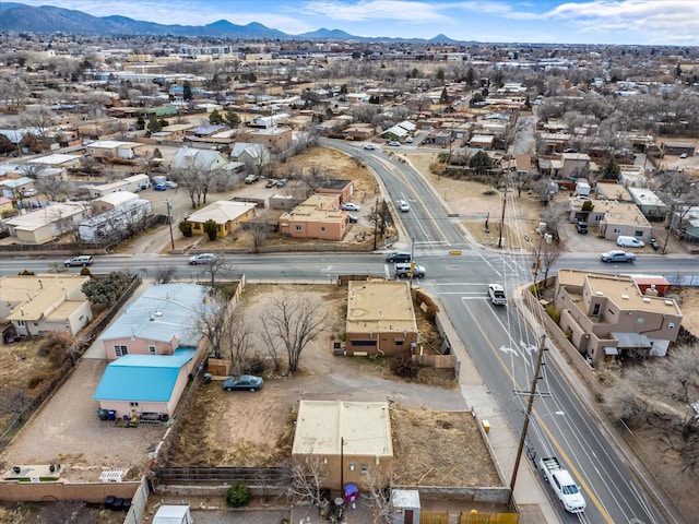 drone / aerial view with a mountain view