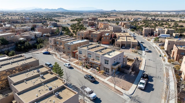 aerial view with a mountain view