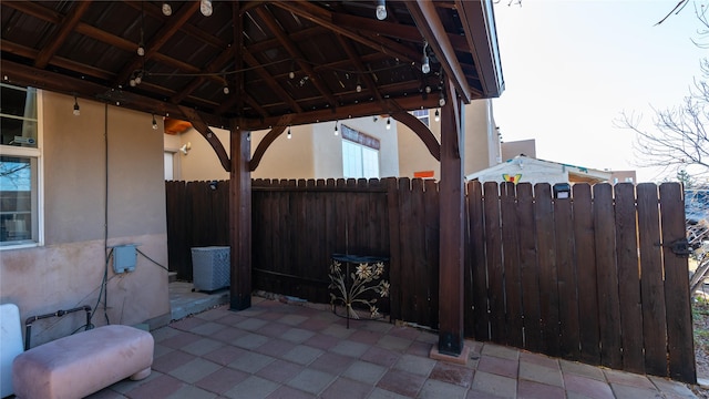 view of patio / terrace with a gazebo