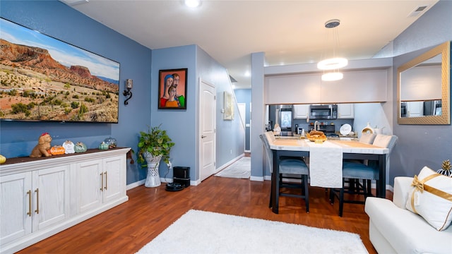 office featuring dark wood-type flooring