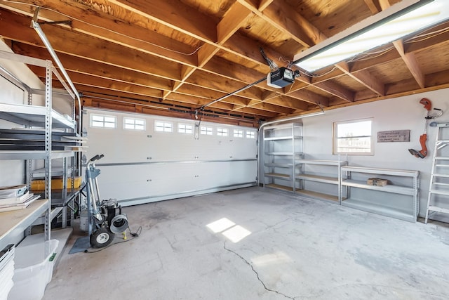 garage featuring a garage door opener