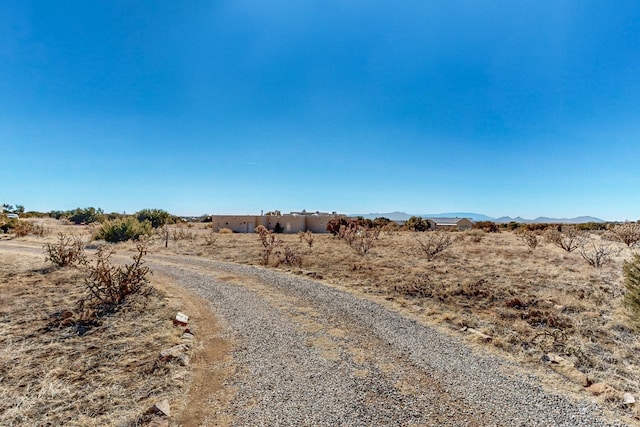 view of road with a mountain view