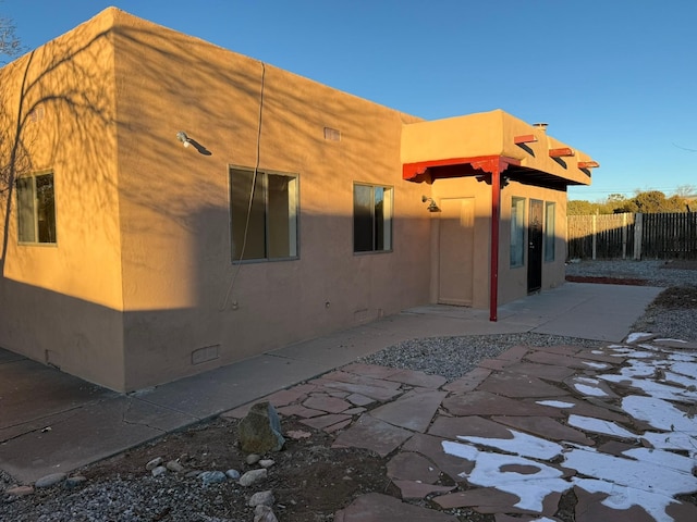 view of home's exterior featuring a patio