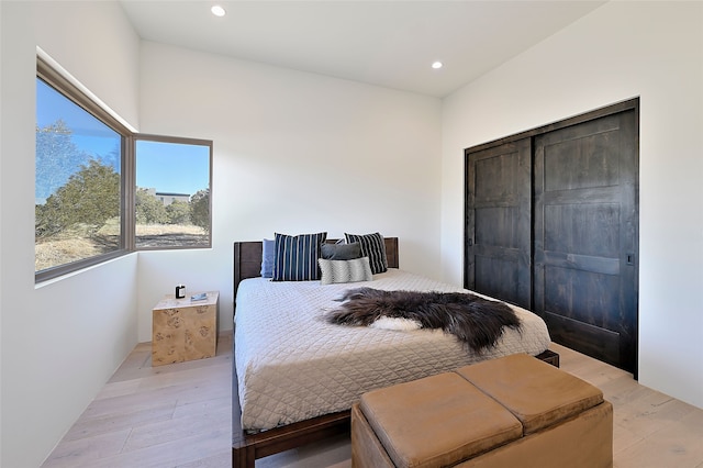 bedroom featuring light hardwood / wood-style flooring