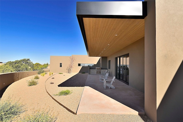 exterior space with an outdoor kitchen